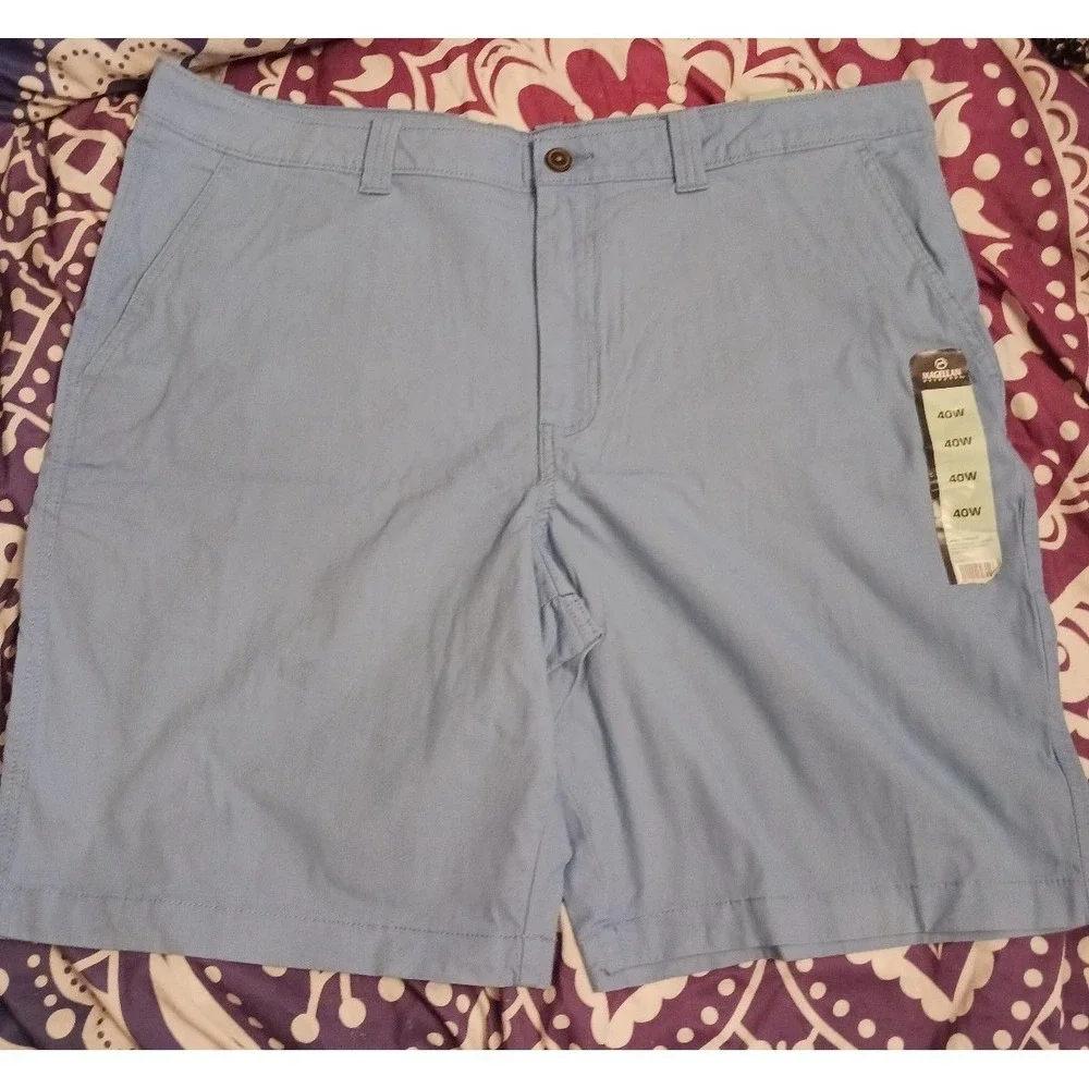 NEW Magellan Men's Light Blue Chino Style Golf Shorts, Size 40